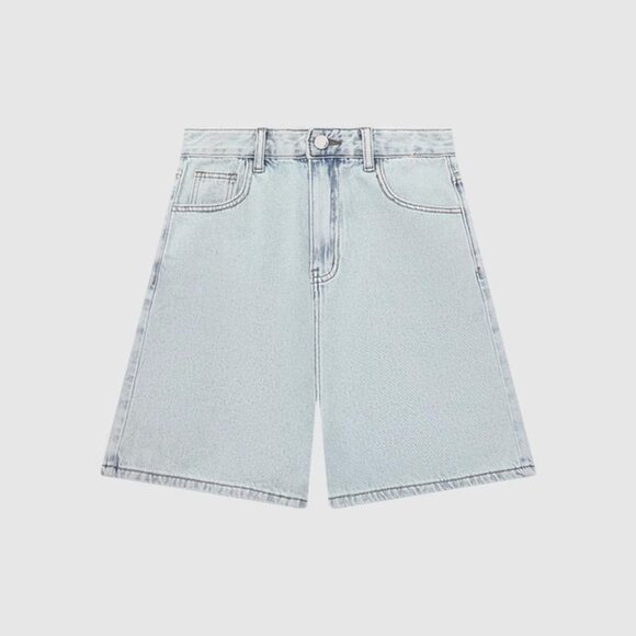 B.Sure Light Blue Simple Denim Shorts - Picture 1 of 4